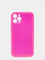 Накладка для iPhone 12 Pro (6.1), силиконовая, прозрачная, неоновая розовая