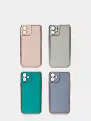 Чехол для iPhone 12 (6.1), силиконовый, с хромированными вставками
