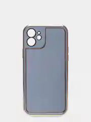 Серый чехол для iPhone 12 (6.1), силиконовый, с хромированными вставками