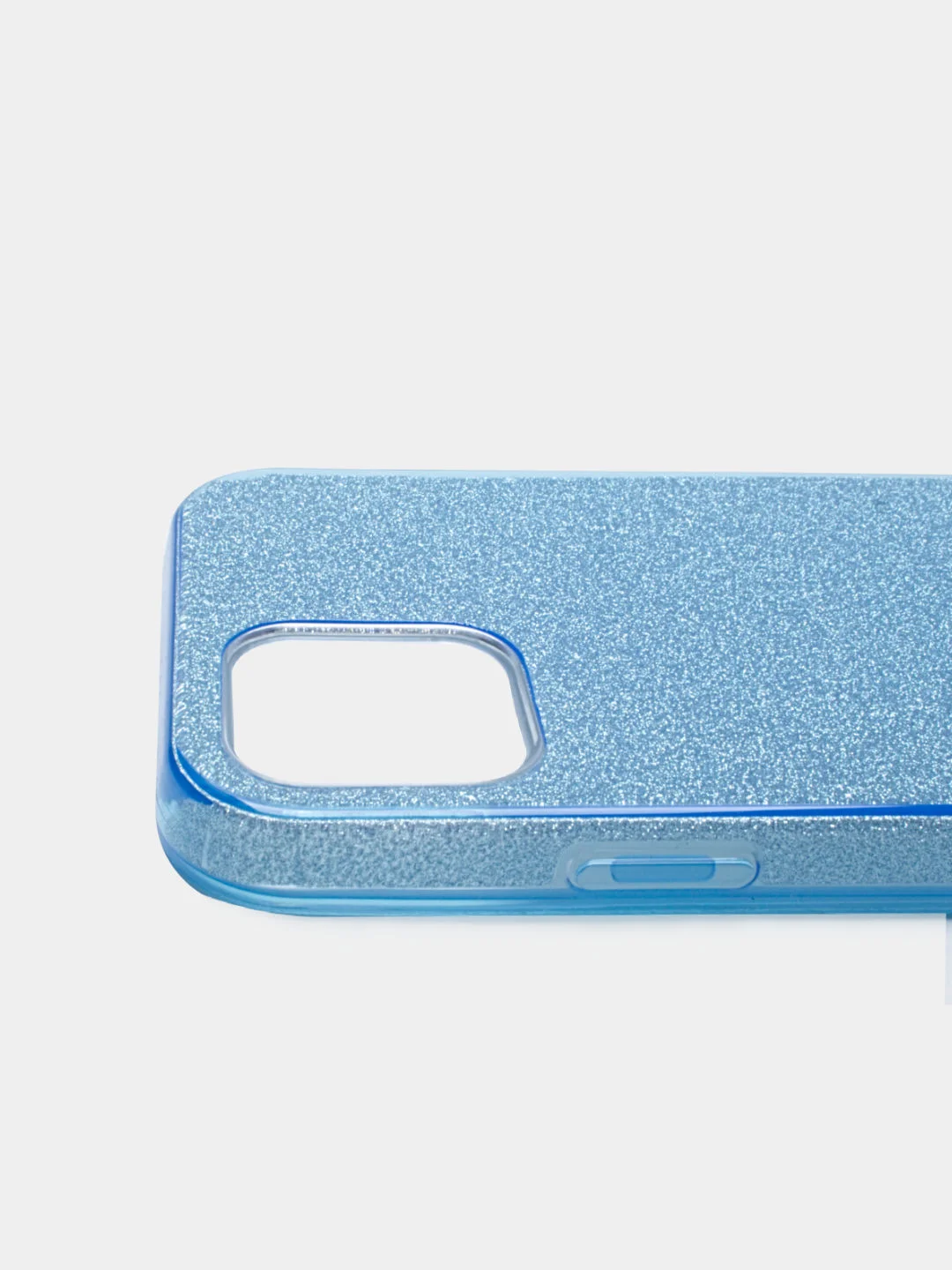 Голубой накладка iPhone 12/12 Pro, силиконовая, с пластиковой вставкой, блестящая