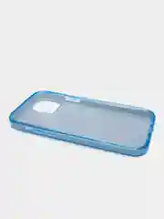 Голубой накладка iPhone 12/12 Pro, силиконовая, с пластиковой вставкой, блестящая