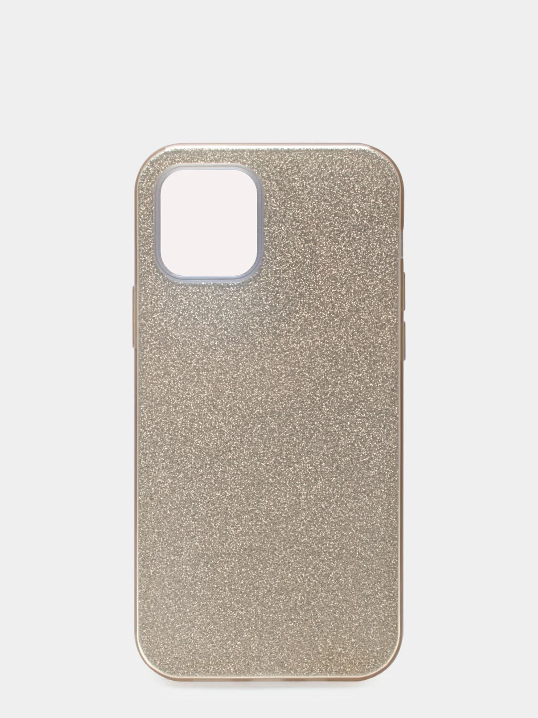 Золотой накладка iPhone 12/12 Pro, силиконовая, с пластиковой вставкой, блестящая