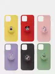 Чехол для iPhone 12/12 Pro (6.1), силиконовый, матовый, с PopSockets