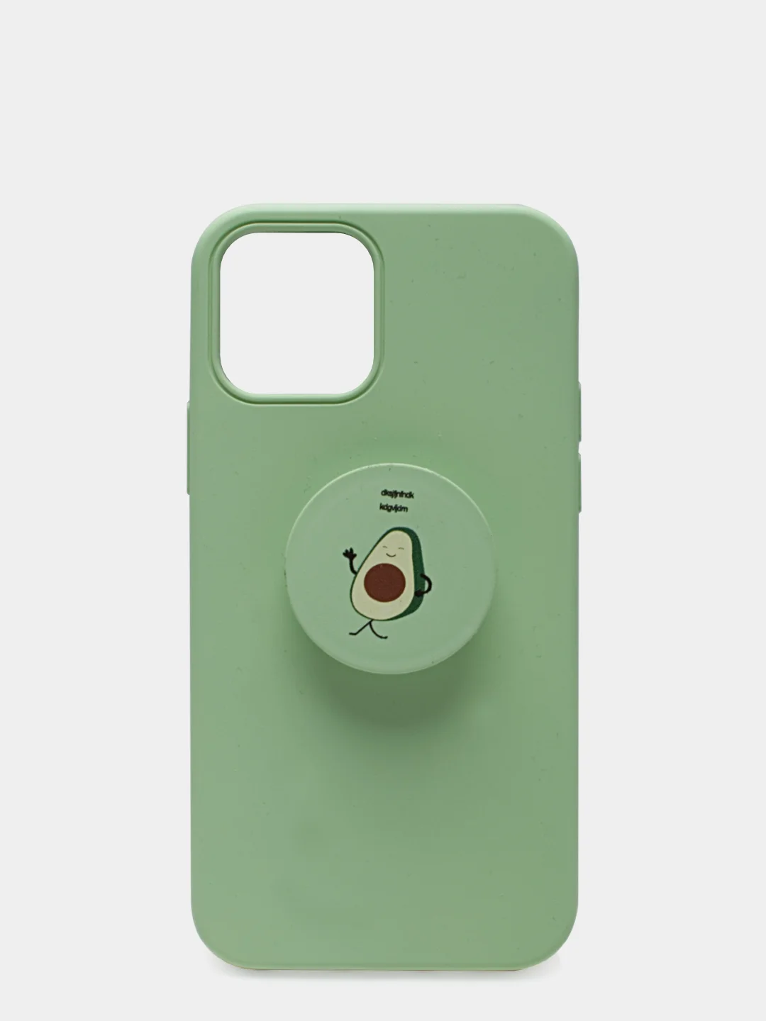 Оливковый чехол для iPhone 12/12 Pro (6.1), силиконовый, матовый, с PopSockets