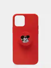 Красный чехол для iPhone 12/12 Pro (6.1), силиконовый, матовый, с PopSockets