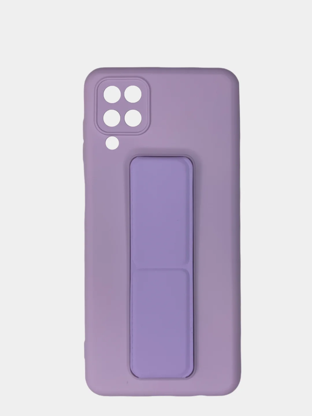 Лавандовый чехол Samsung Galaxy A12 / M12 силиконовый под кожу с подставкой