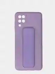 Лавандовый чехол Samsung Galaxy A12 / M12 силиконовый под кожу с подставкой