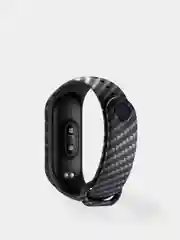 Черный силиконовый ремешок карбоновый для Xiaomi mi band 3, 4, 5, 6, 7