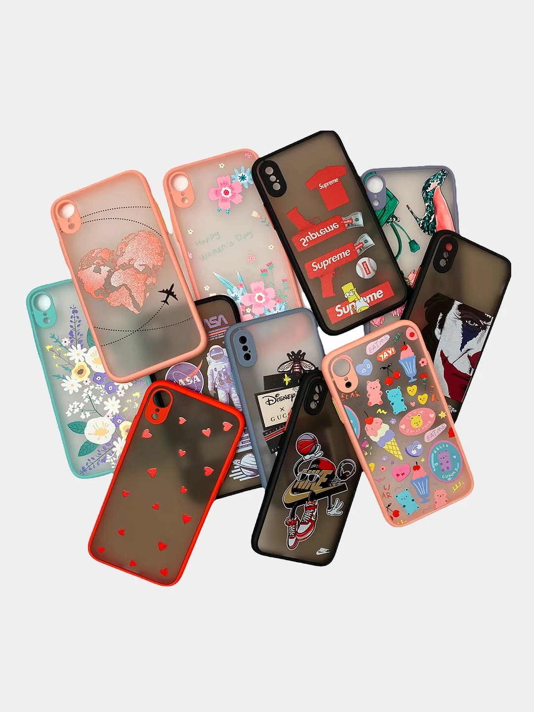 Матовый чехол для Iphone 7/8/SE, X, XR с рисунком