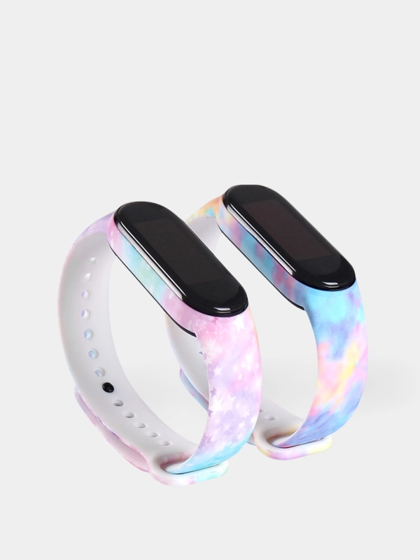 Силиконовый ремешок космический для Xiaomi mi band 3 / 4 / 5 / 6