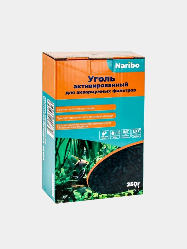 Наполнитель для аквариума Naribo "Уголь активированный", 250 г
