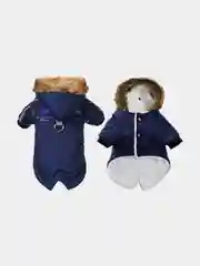 Синий зимняя куртка теплая с капюшоном для собак, кошек и домашних питомцев