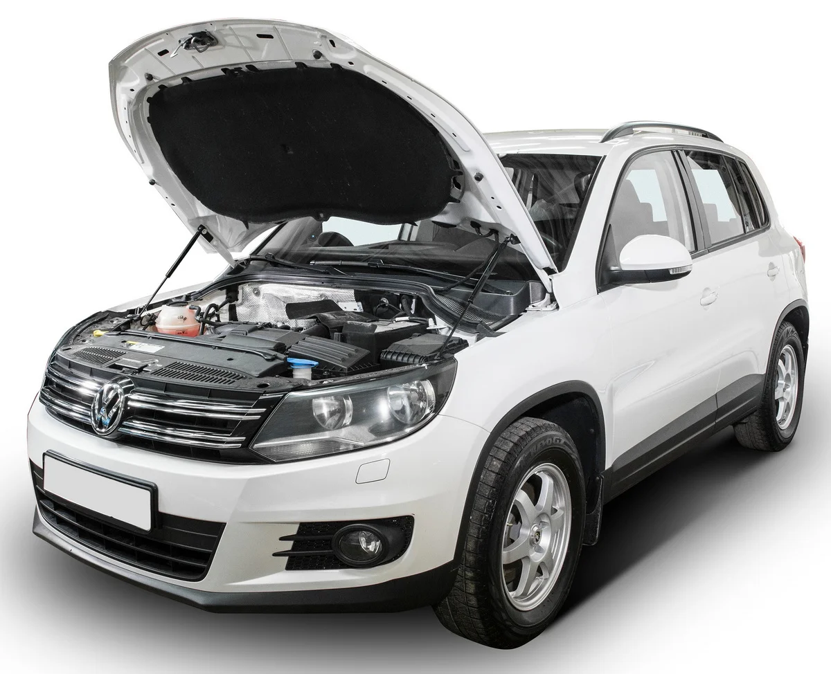 Черный газовые упоры капота АвтоУпор для Volkswagen Tiguan I 2011-2017, 2 шт., UVWTIG012