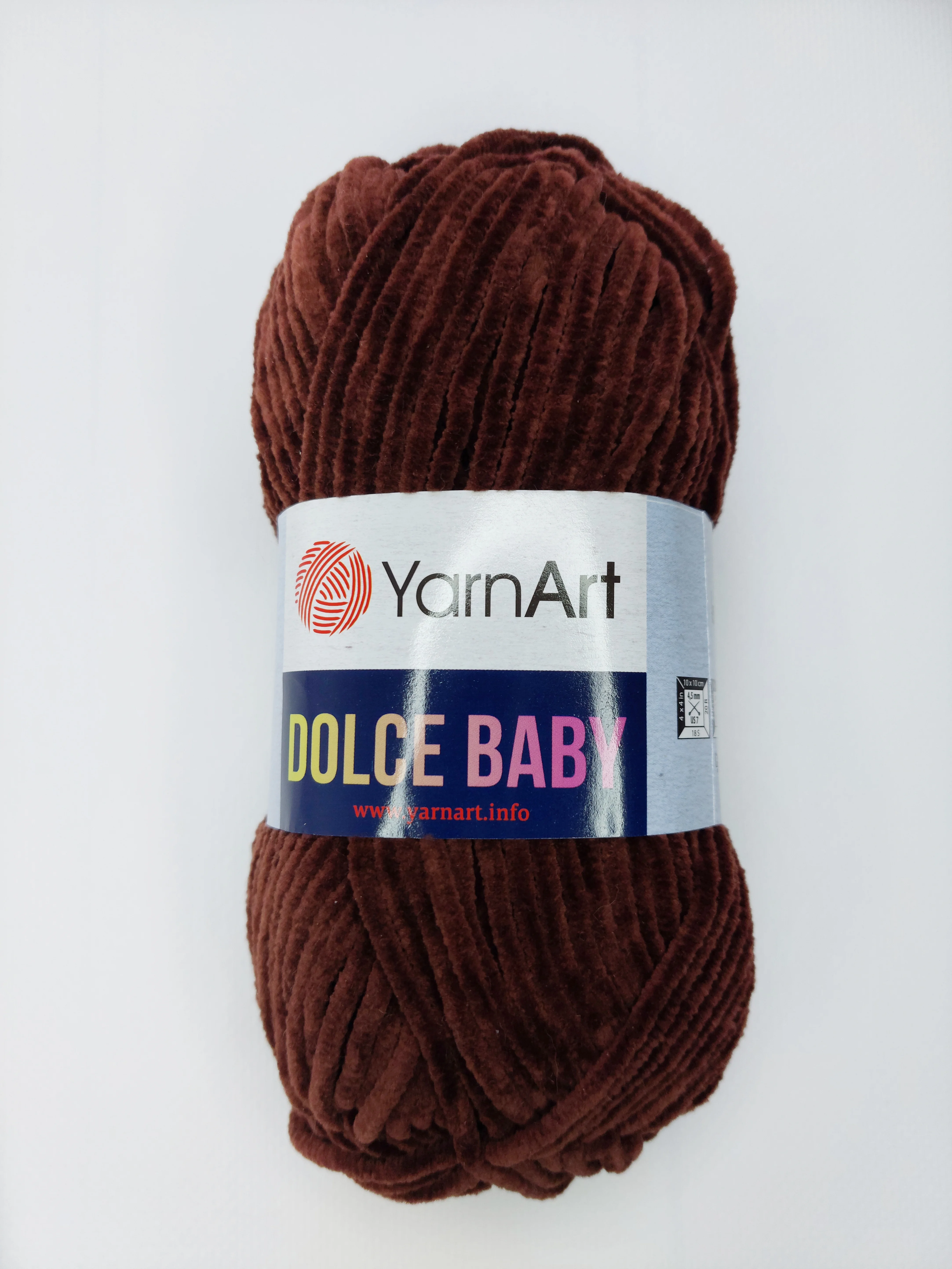 Тёмно-коричневый плюшевая пряжа YarnArt Dolce Baby (ЯрнАрт Дольче Бэби)