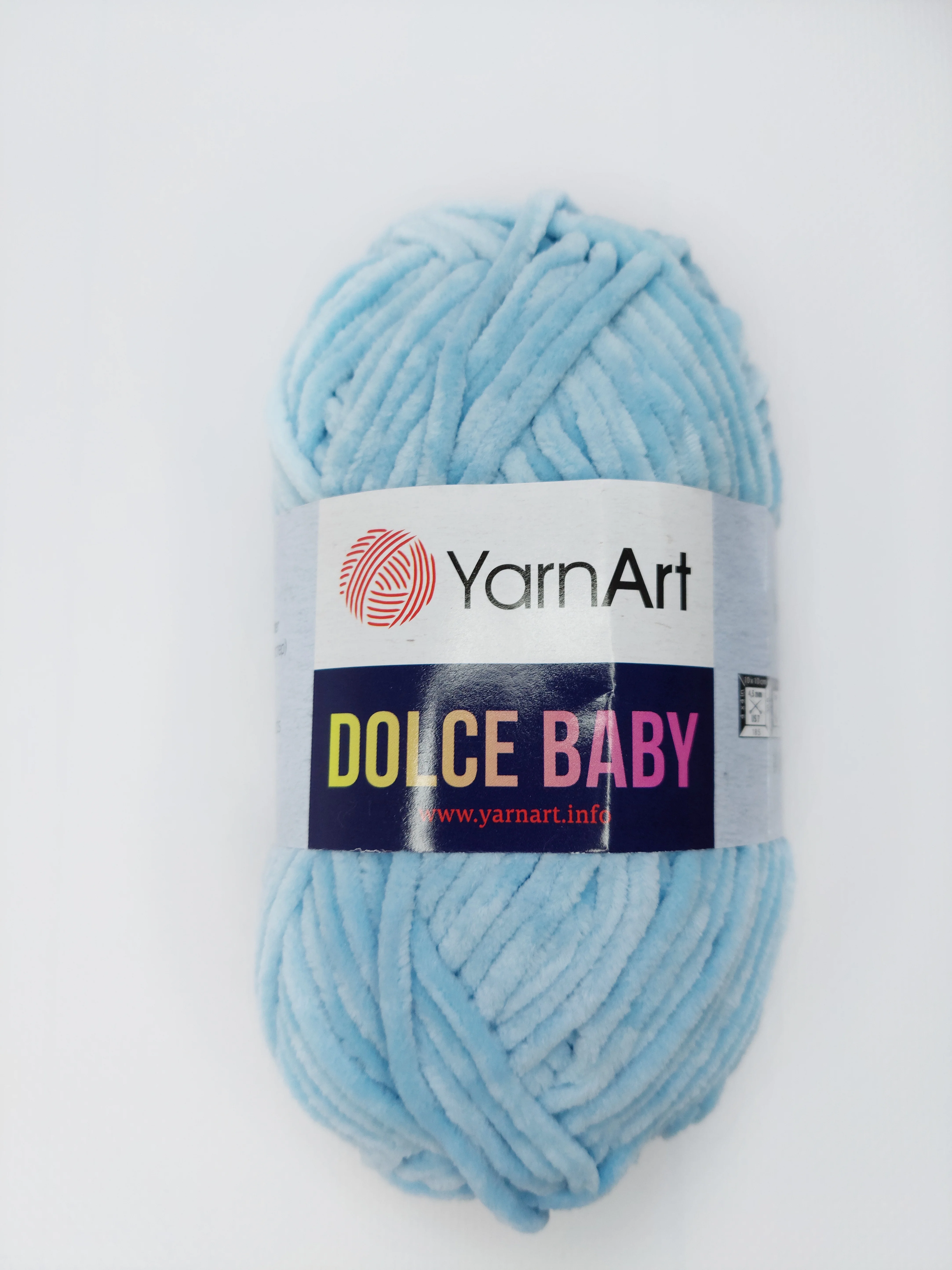 Голубой плюшевая пряжа YarnArt Dolce Baby (ЯрнАрт Дольче Бэби)