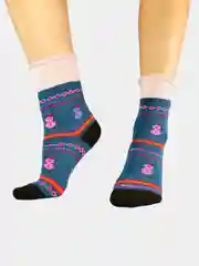 Носки женские  теплые махровые, высокие с принтом
