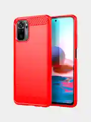 Красный чехол для Xiaomi Redmi Note 10 Pro, имитация вставок под карбон