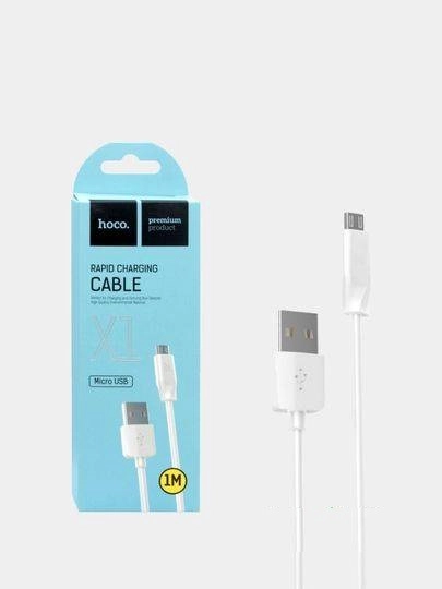 Кабель USB HOCO X1, microUSB, 1 м, белый
