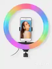 Белый светодиодная кольцевая цветная лампа RGB 26 см (LED "MJ-26) / штатив 210 см для селфи