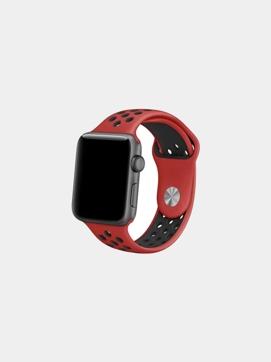 Красный ремешок силиконовый с перфорацией для Apple Watch
