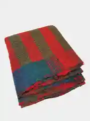 Красный палантин объемный в полоску, 190 см * 60 см