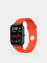 Оранжевый силиконовый ремешок для Xiaomi Amazfit Bip / Huawei / Samsung, 20 мм / 22 мм, с кнопкой