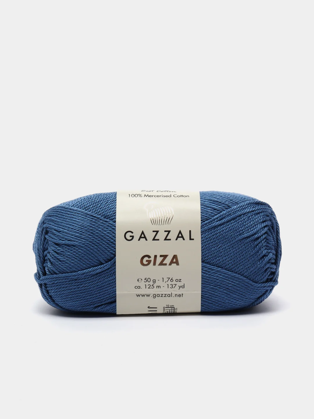 Лазурный пряжа Gazzal Giza 100% Мерсеризованный хлопок 50г 125м