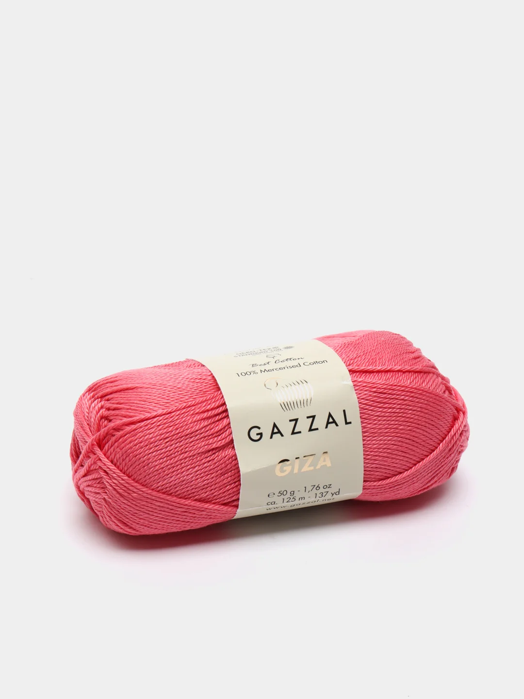 Коралловый пряжа Gazzal Giza 100% Мерсеризованный хлопок 50г 125м