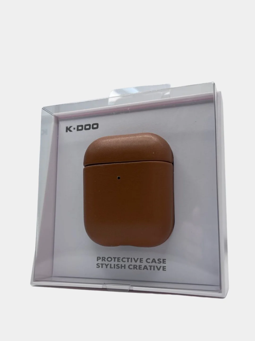 Коричневый чехол из эко-кожи K-Doo LuxCraft для AirPods 1 / 2 Premium , Pro Премиум