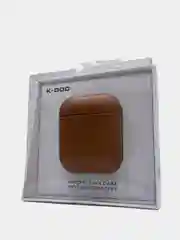 Коричневый чехол из эко-кожи K-Doo LuxCraft для AirPods 1 / 2 Premium , Pro Премиум
