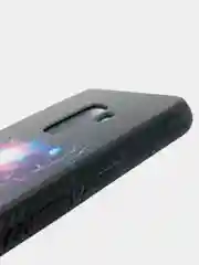 Черный чехол для Samsung Galaxy A5 2018 стеклянная панель, рисунок светится в темноте