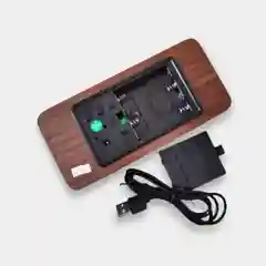 Коричневый часы настольные с термометром VST-862
