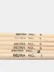 Набор кистей, белка круглые, 6 шт.: №1, 2, 3, 4, 5, 6, с деревянными ручками, на блистере