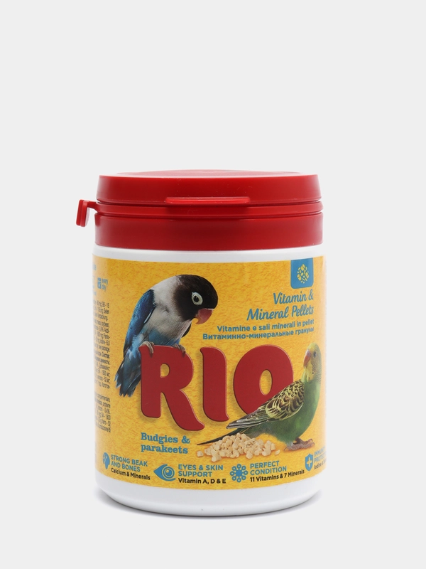 RIO Витаминно-минеральные гранулы для волнистых и средних попугаев, 120 г