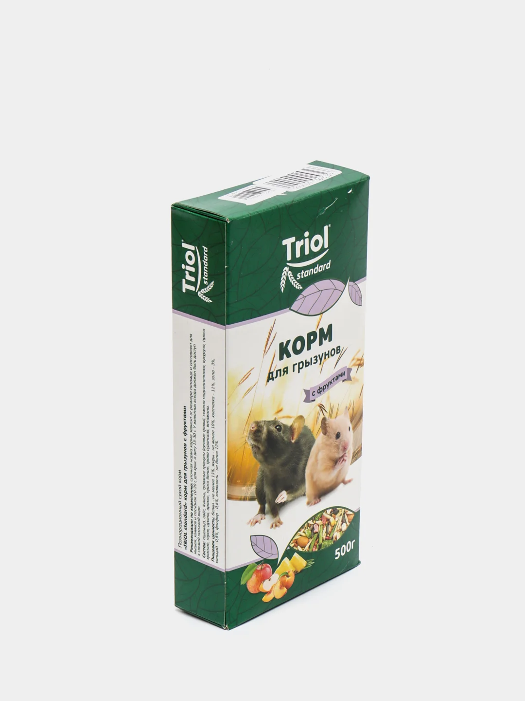 Корм для хомяков, крыс, грызунов с фруктами, 500 г