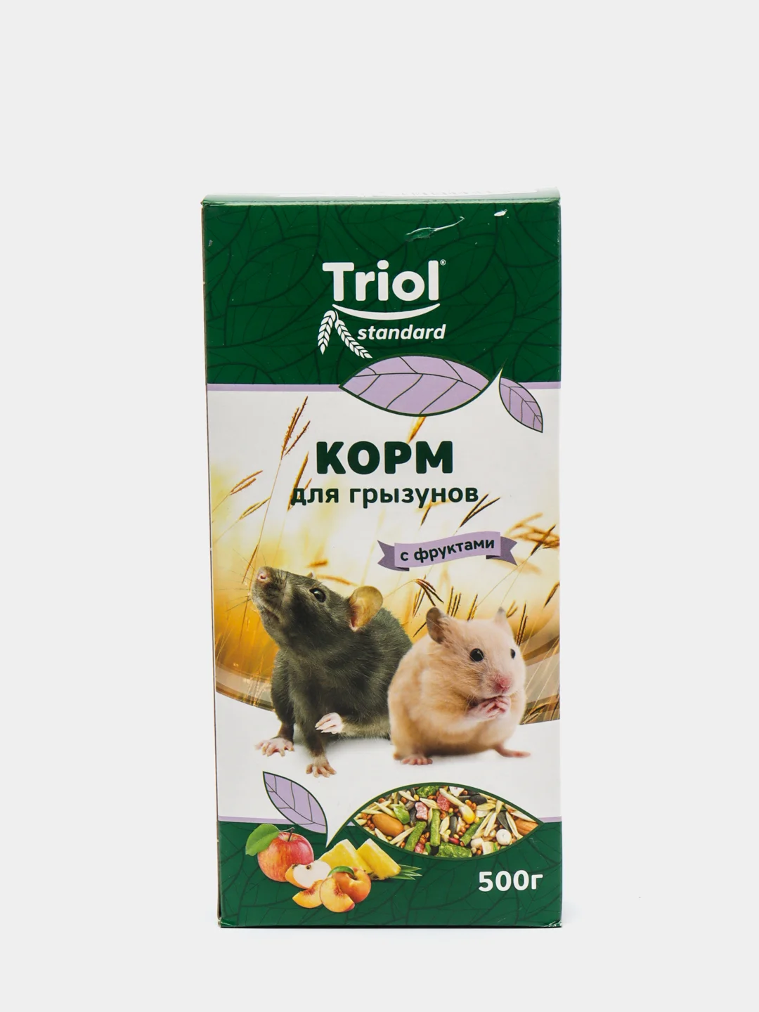 Корм для хомяков, крыс, грызунов с фруктами, 500 г