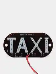 Табличка "TAXI" светодиодная со штекером, в прикуриватель, на присосках