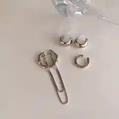 Серебряный набор серьги и каффы