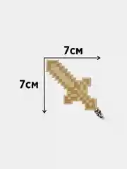 Серый меланж брелок minecraft/майнкрафт для ключей из фанеры