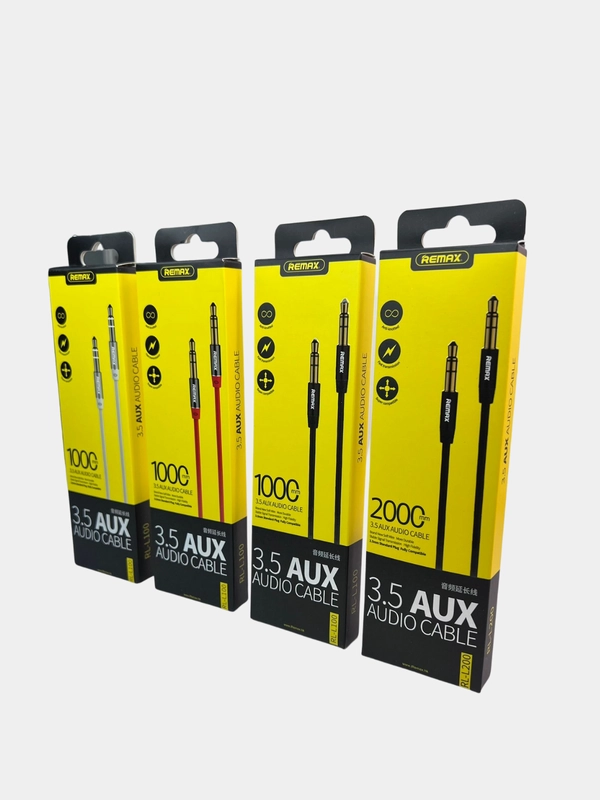 Аудиокабель REMAX L100 3,5 мм AUX Jack Cable 1м, 2м круглый кабель Jack 3,5 - Джек 3.5