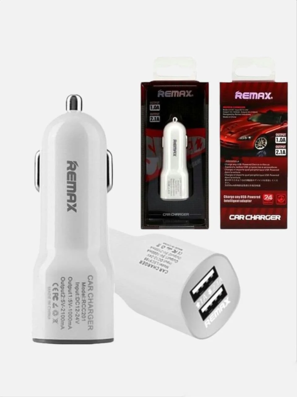 Черный автомобильное зарядное устройство, 2 USB выхода