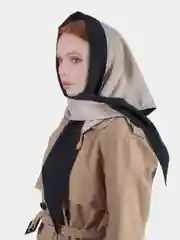 Косынка кожаная двусторонняя, платок женский из экокожи
