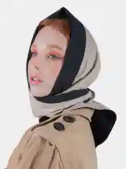 Косынка кожаная двусторонняя, платок женский из экокожи