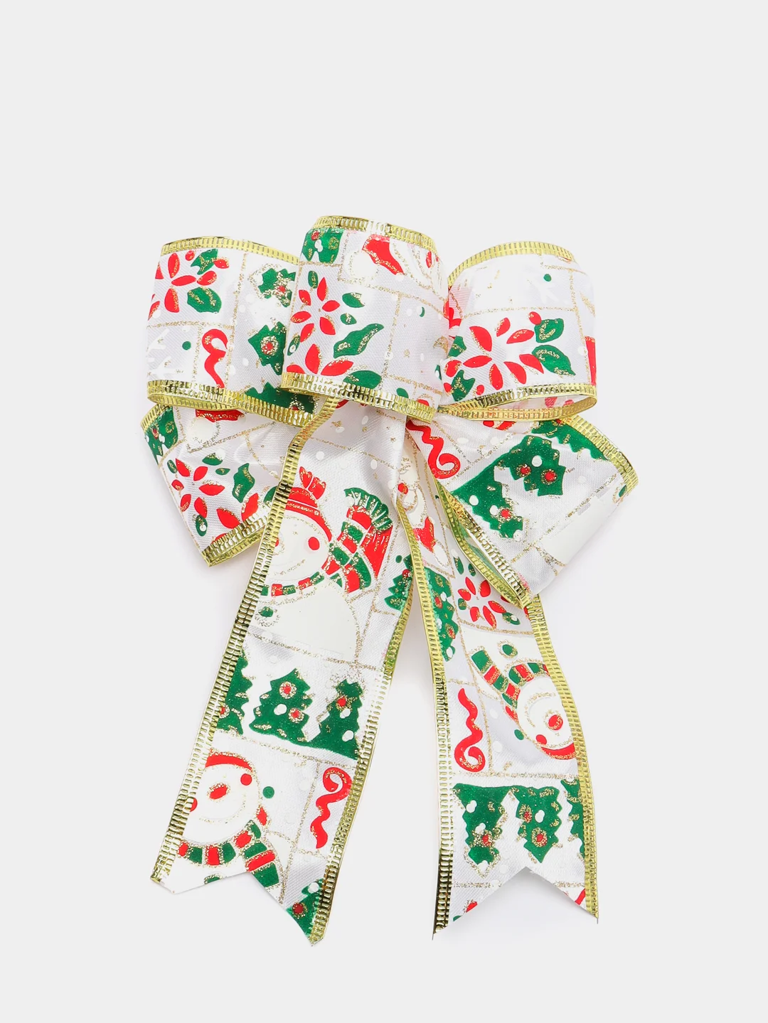 Серебряный новогоднее украшение "Бант Merry christmas" 20 см. Новый год/Рождество