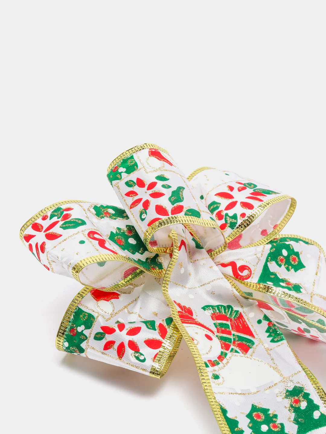 Серебряный новогоднее украшение "Бант Merry christmas" 20 см. Новый год/Рождество