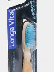 Зубная щетка Лонга Вита бамбуковая для взрослых, синяя