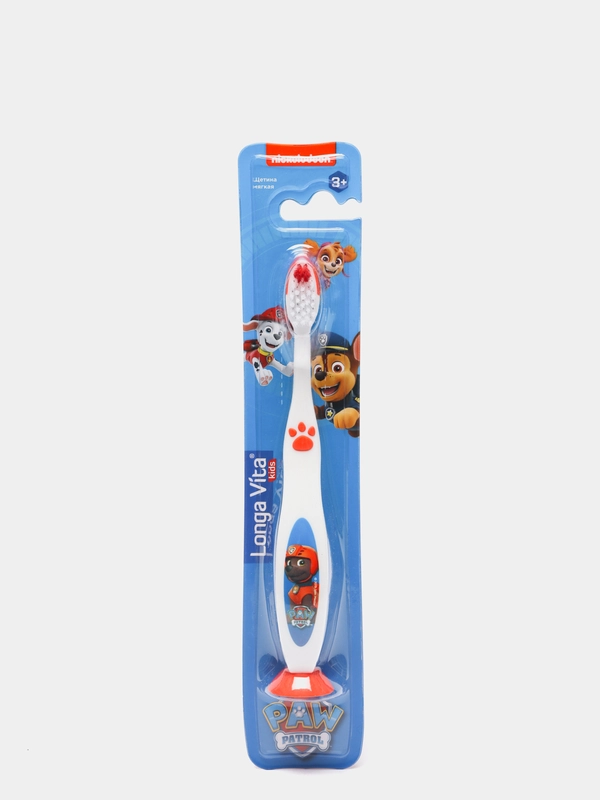 Детская зубная щётка Лонга Вита Paw Patrol, от 3-х лет, оранжевая