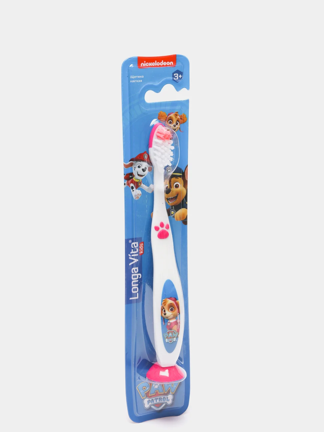 Детская зубная щётка Лонга Вита Paw Patrol, от 3-х лет, розовая