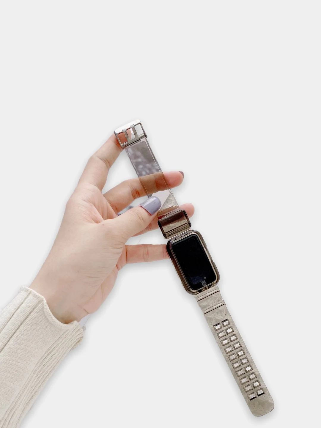 Силиконовый прозрачный ремешок для Huawei Band 6 / Honor Band 6