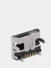 5 штук Гнездо micro-USB 5конт smd (нижнее крепление, 4 крепежа в плату)
